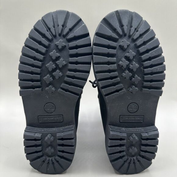 Timberland Boots Junior Boys Size 1 M Black Nubuck Premium 6" Waterproof 12707 - Picture 6 of 9